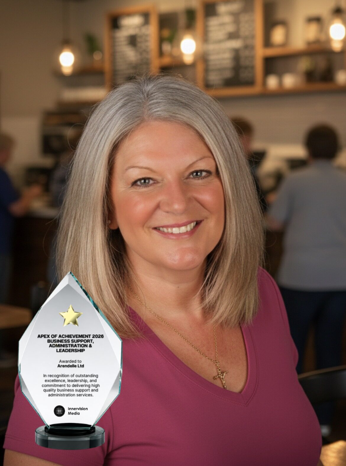 Arendelle Ltd Wins Apex of Achievement Award 2026 for Business Support, Administration & Leadership 2 Arendelle Ltd Image with Plaque