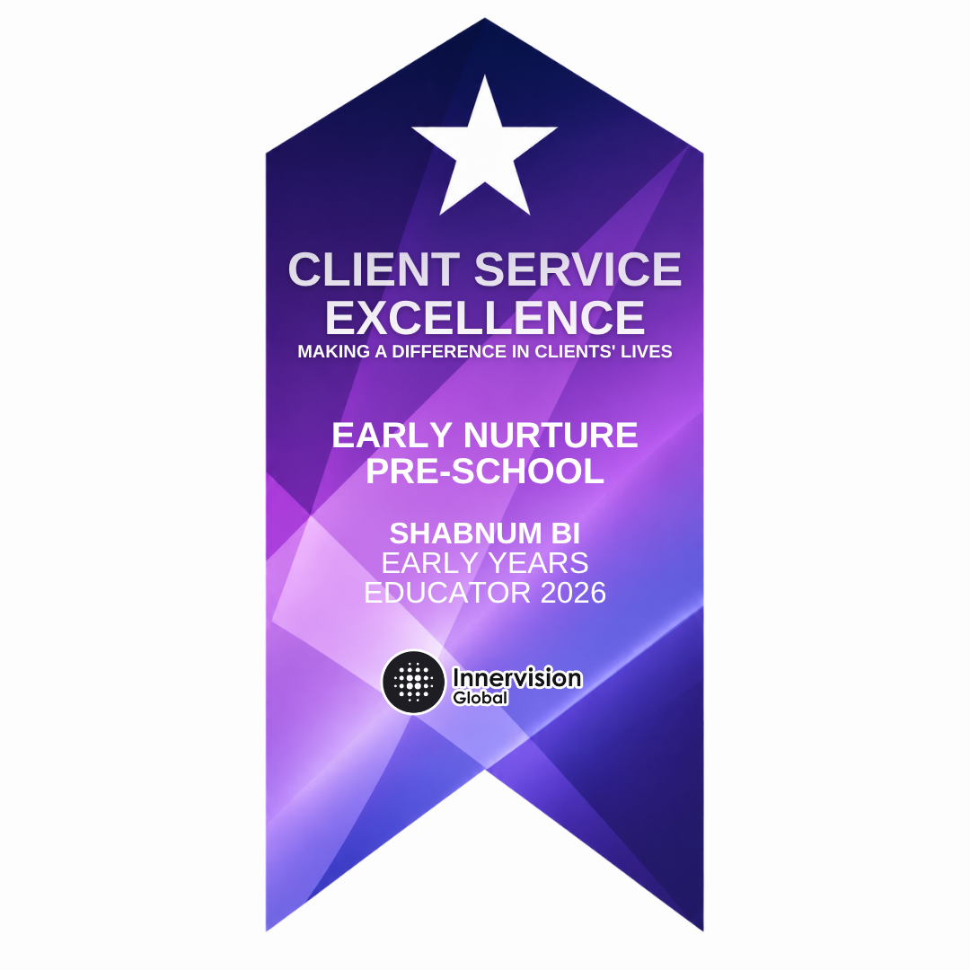 Shabnum Bi of Early Nurture Pre-School Wins Client Service Excellence Award in Early Years Educator 2026 1 Early Nurture Pre School Client Service Award Logo v1