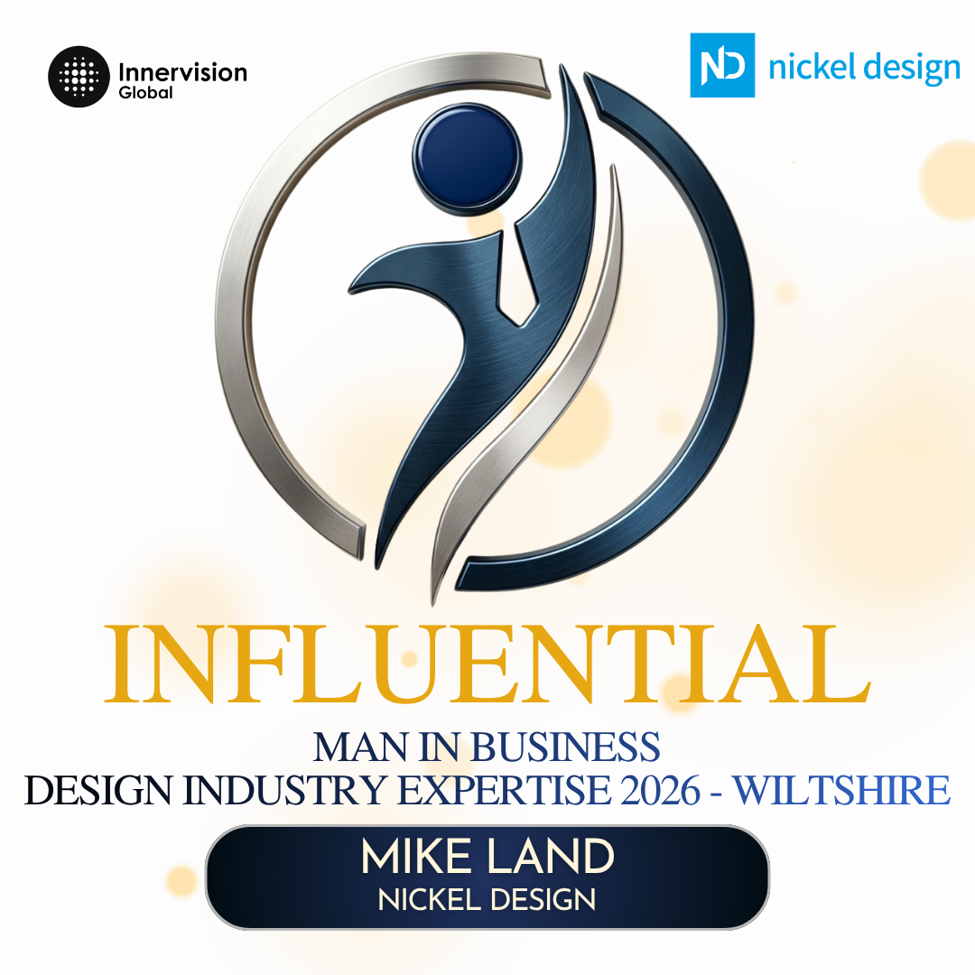 Mike Land of Nickel Design Recognised with Influential Man in Business Award 2026 – Design Industry Expertise, Wiltshire 1 Nickel Design Influential Man Award Logo v1